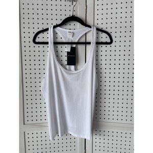 NWT Fabletics Tank Womens M Racerback Scoop Neck Athletic Workout Shirt WHITE